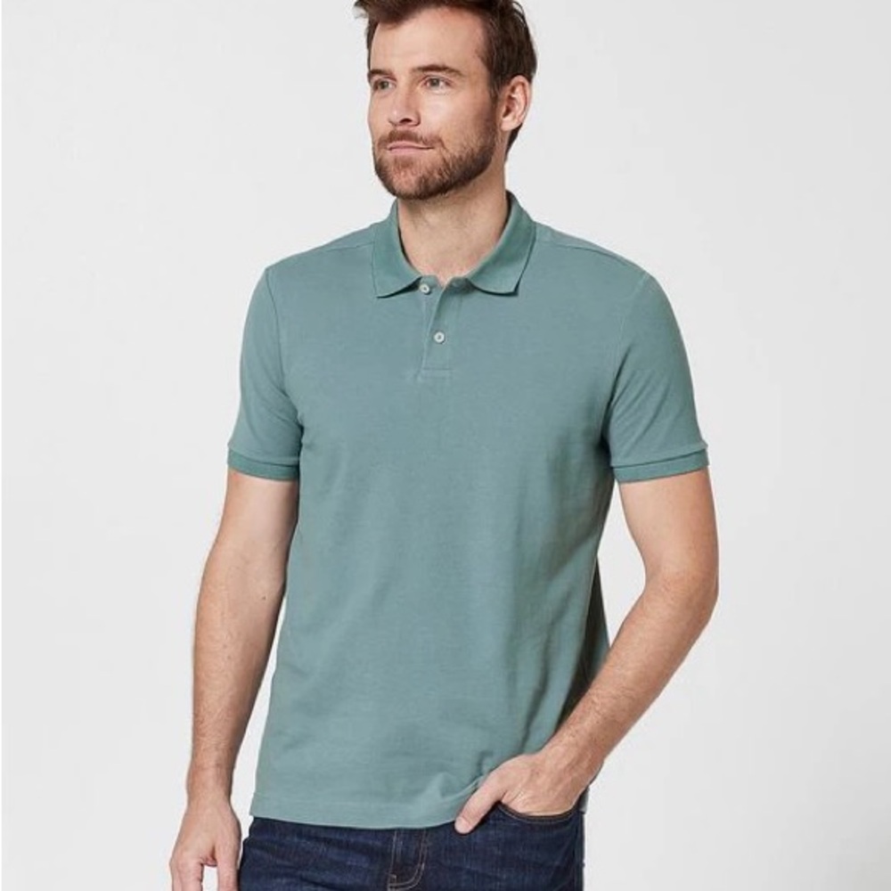 MERONA Men’s The Ultimate Polo Shirt Short Sleeve Teal Blue Turquoise
